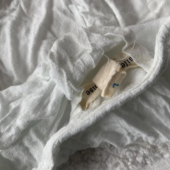 UO silence + noise White Textured Surplice Cross Front Long Sleeve Top - Picture 5 of 7